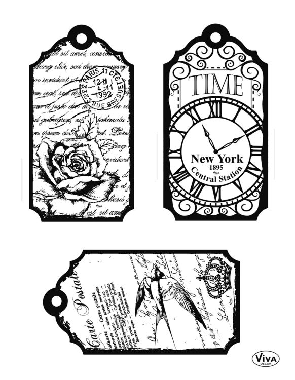 Silicone Stamp Tags-Time