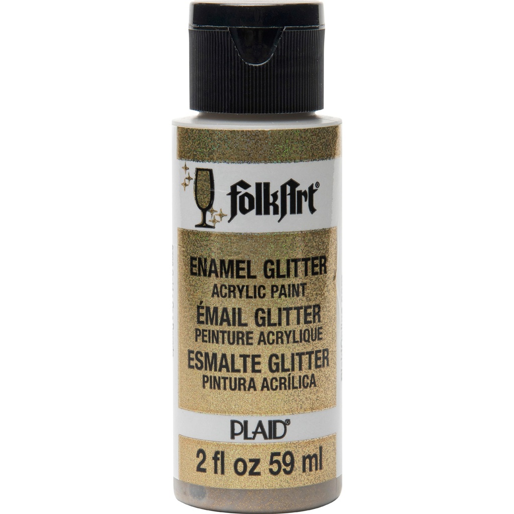 Glitter Gold Folkart Enamels Metallic/Glitter - 2 Oz.