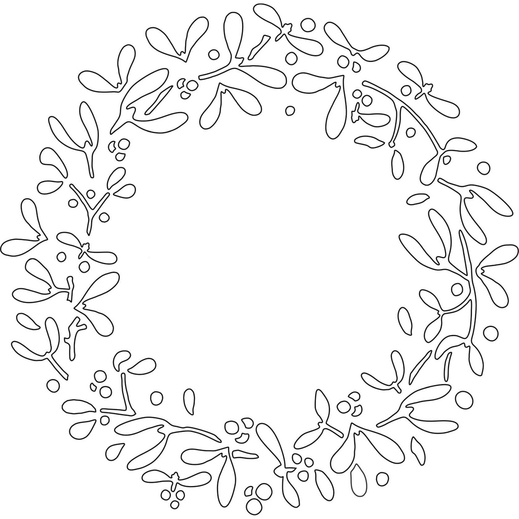 Mistletoe Wreath Majemask Stencil