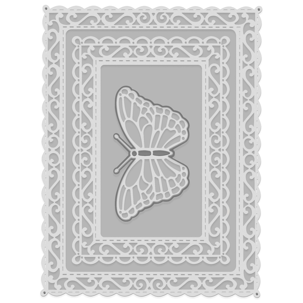 Swirl Frame with Butterfly - Sweet Dixie Cutting Die
