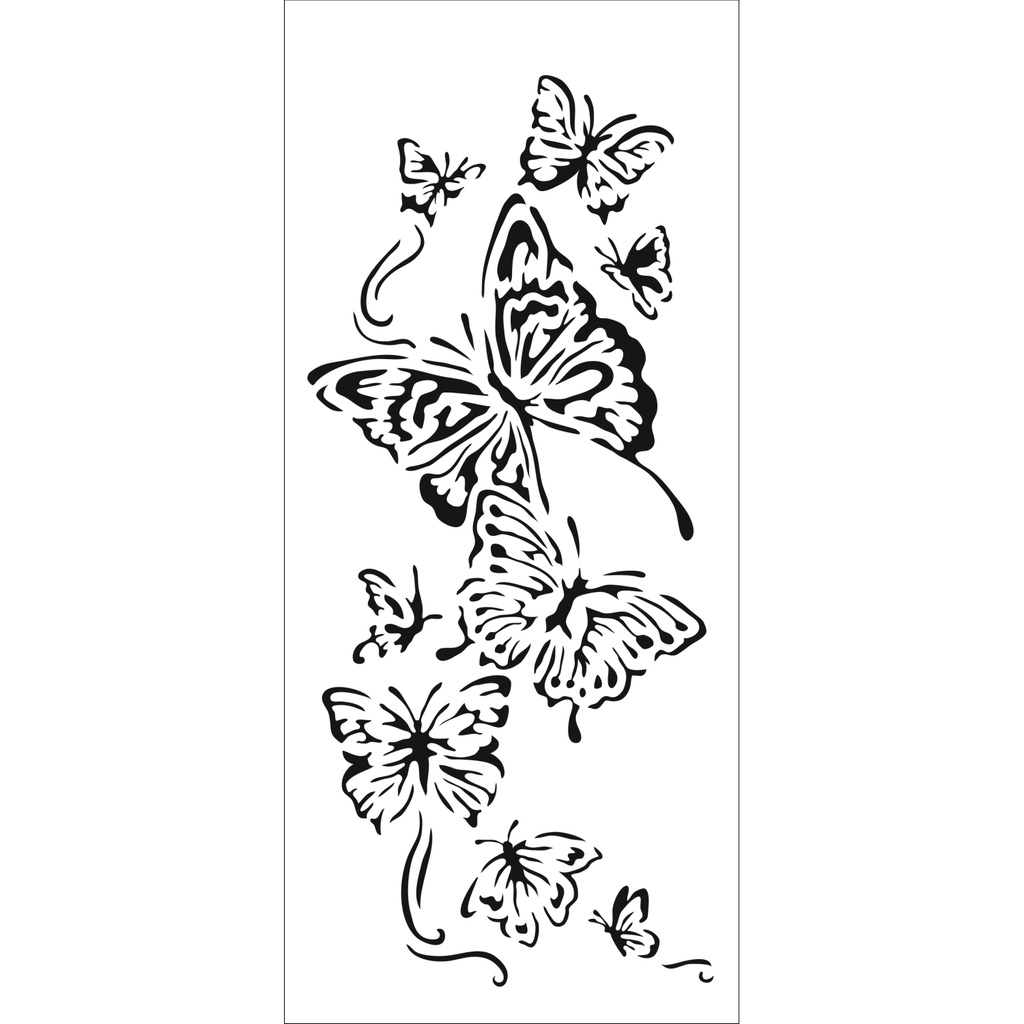 4x9 Slimline Stencil Flying Butterflies