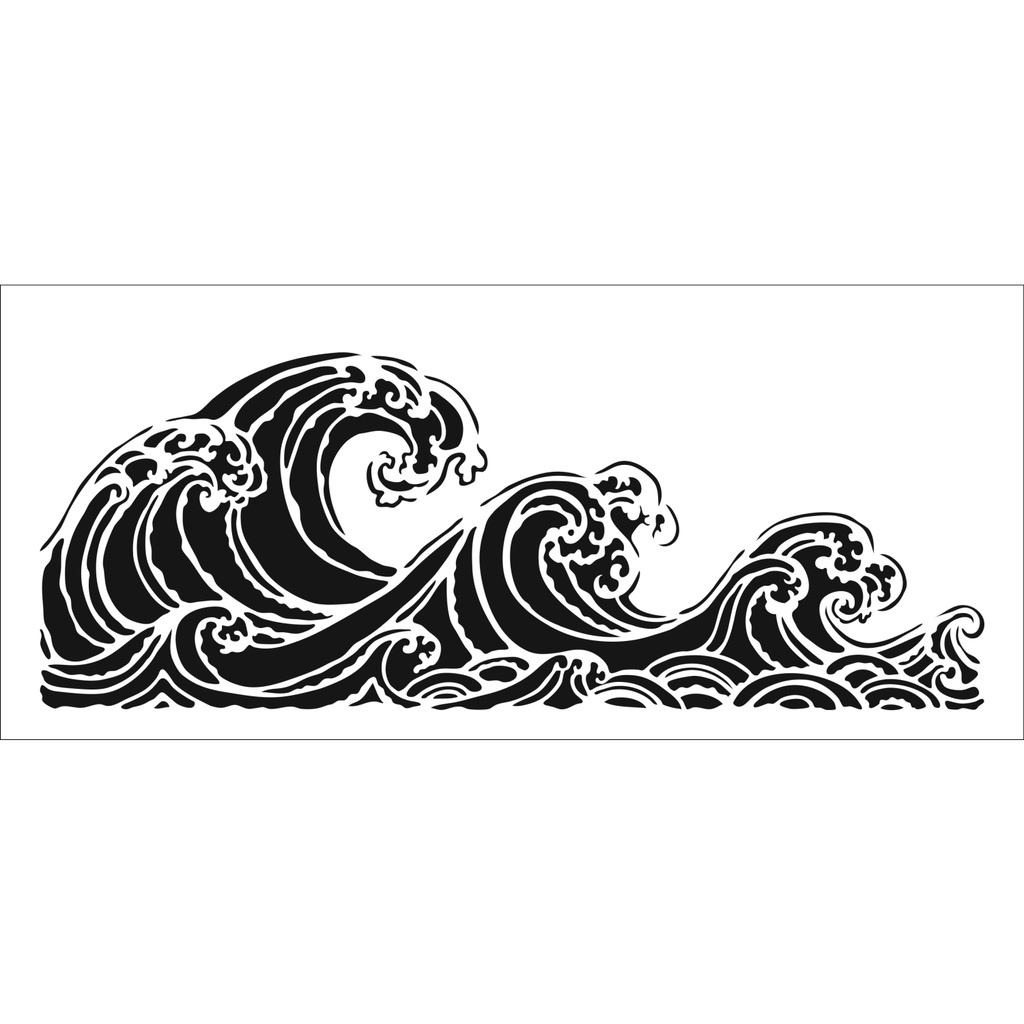 4x9 Slimline Stencil Ocean Waves