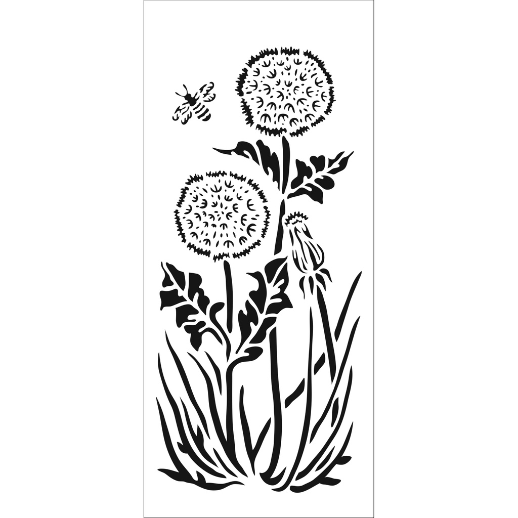 4x9 Slimline Stencil Dandelion Puffs