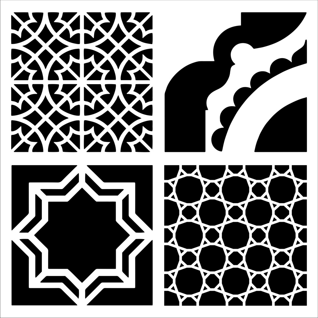 12x12 Stencil Marrakesh Tiles