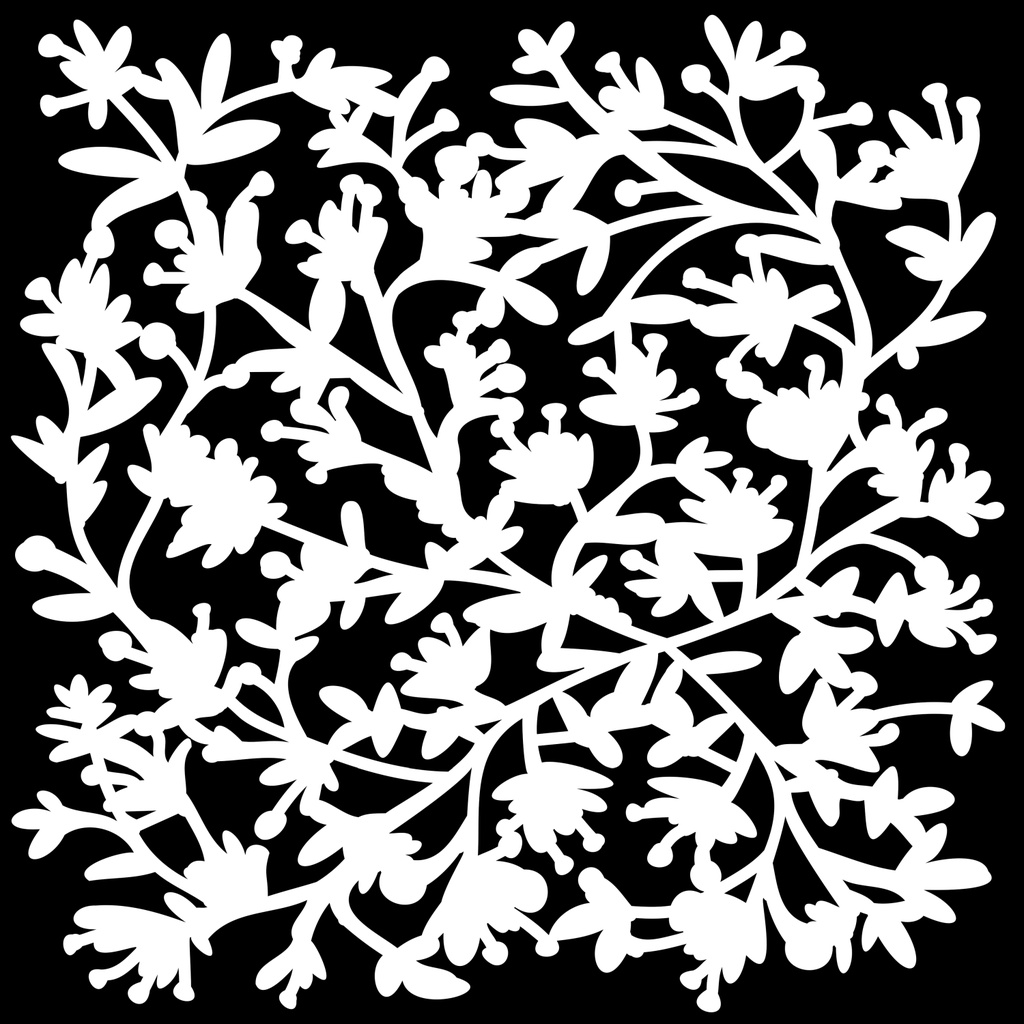6x6 Stencil Viney Flowers