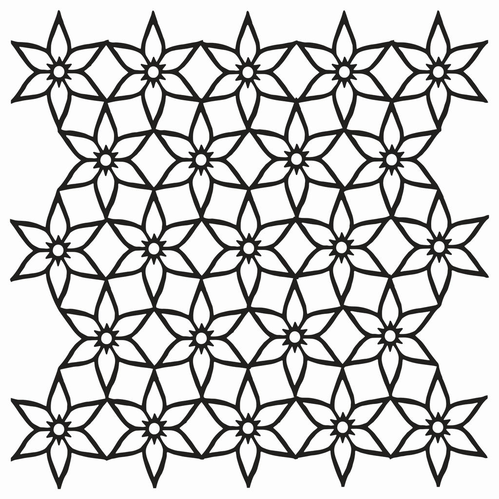 6x6 Stencil Starflower Net
