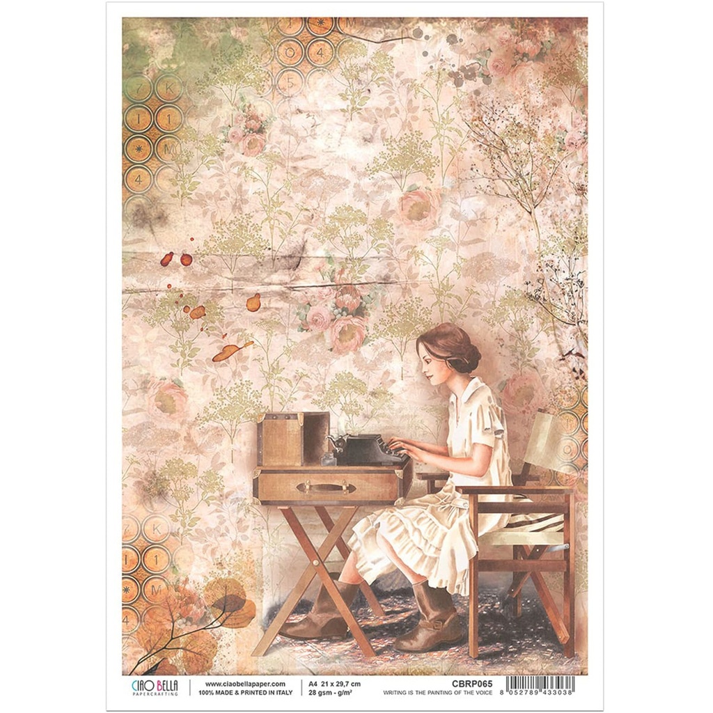 Ciao Bella Paper - Writing is the Painting of the Voice A4 rice paper (SINGLE Sheet)