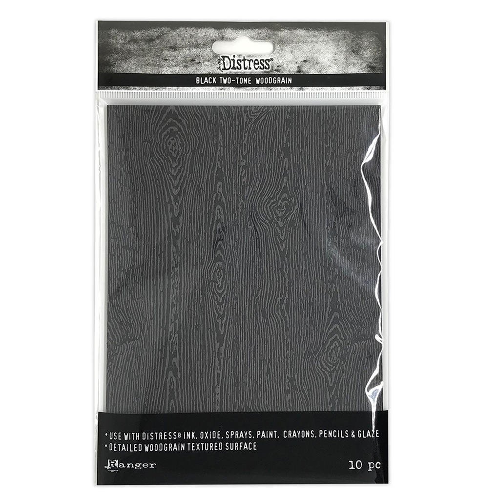 Tim Holtz Black Woodgrain Cardstock - Limited Edition