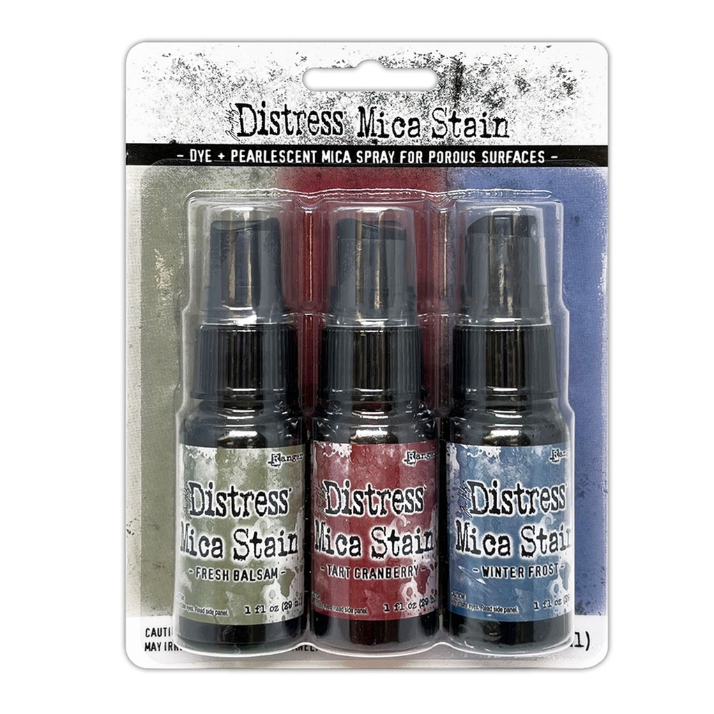 Distress Mica Stains Holiday Set 3  (Includes Fresh Balsam, Tart Cranberry & Winter Frost) - Tim Holtz Limited Edition