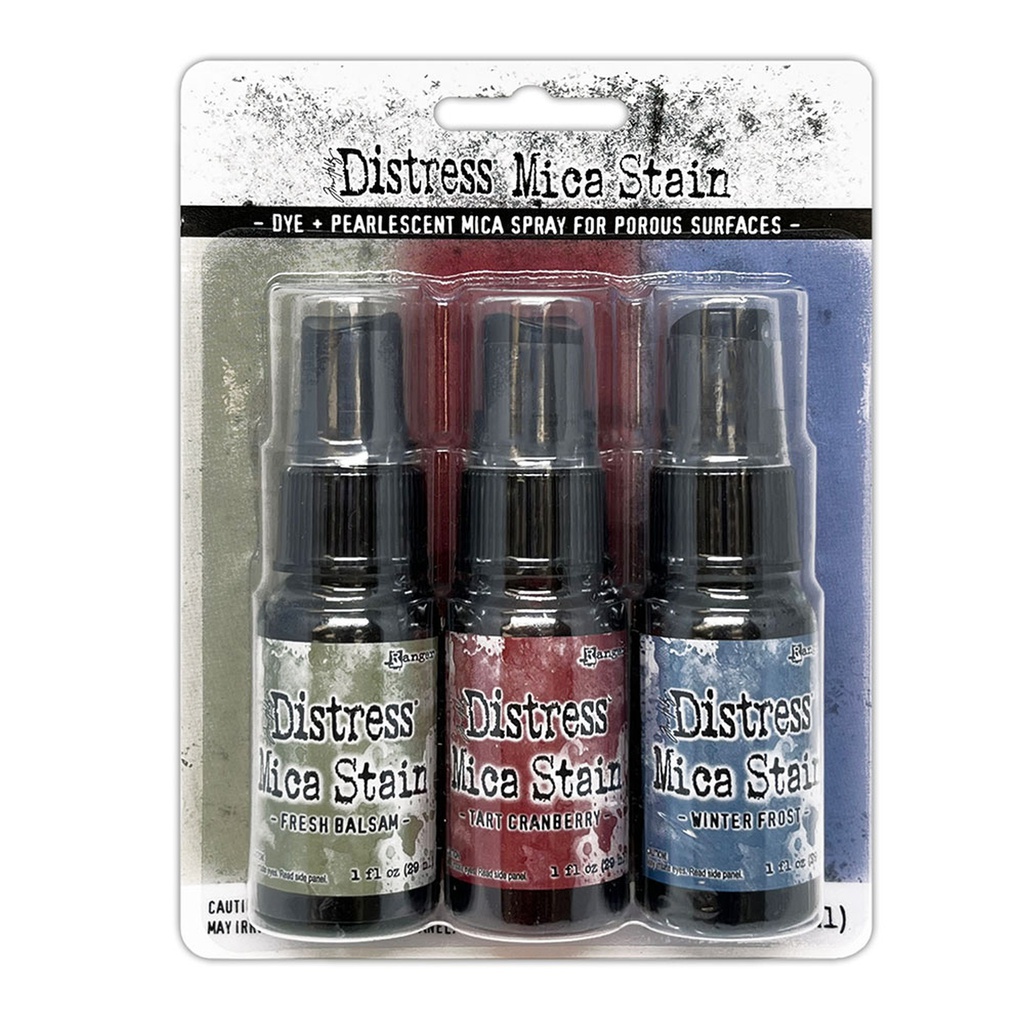 Tim Holtz - Distress - Mica Stains Holiday Set 3  (Includes Fresh Balsam, Tart Cranberry & Winter Frost) - Tim Holtz Limited Edition