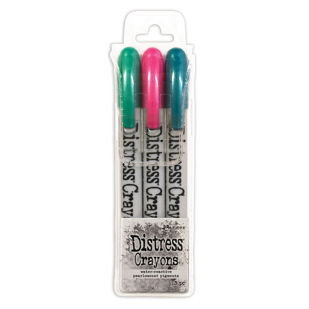 Distress Pearl Crayons Holiday Set 4  (Includes Merry Mint, Cocktail Party &amp; Shiny Bauble) Tim Holtz Limited Edition