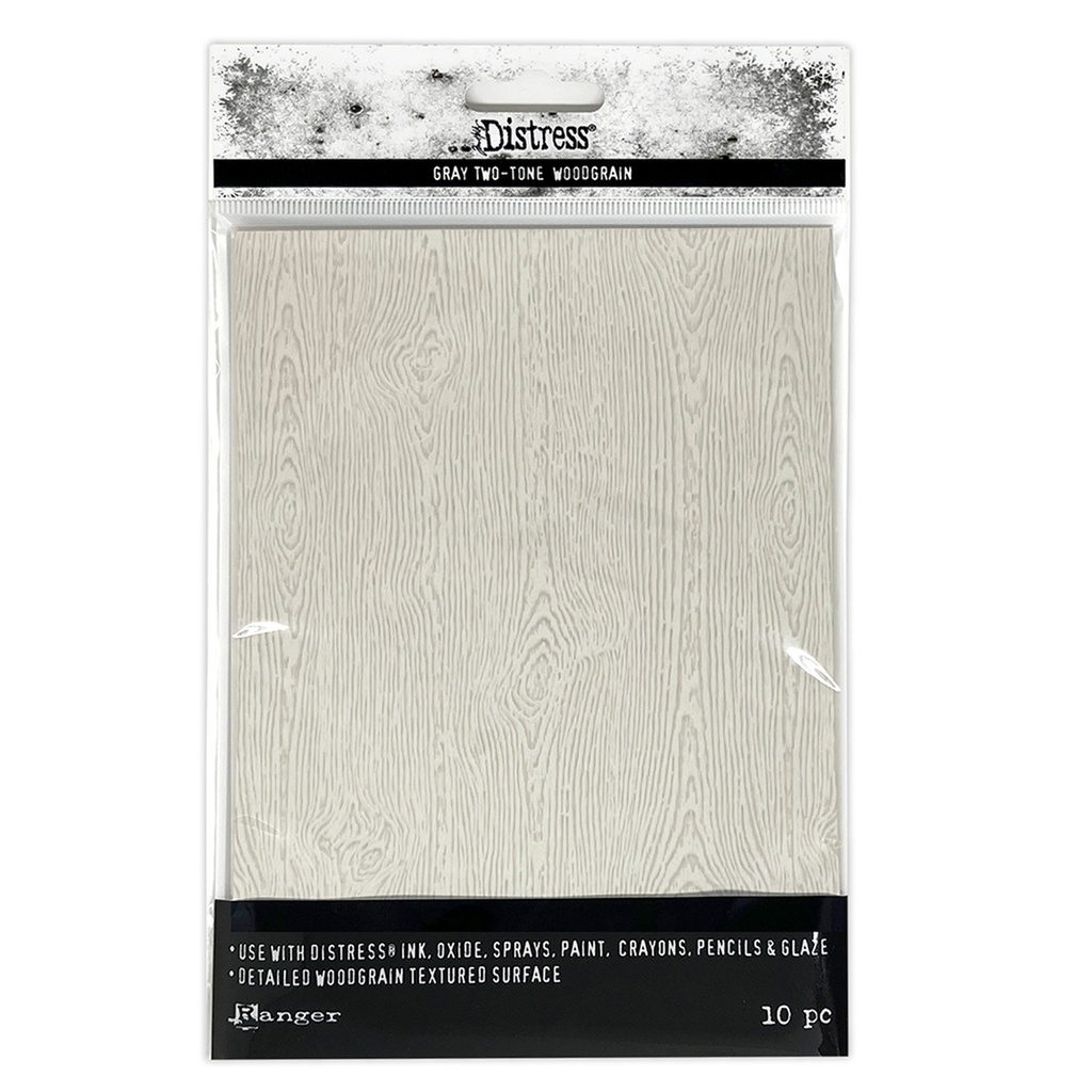 Distress Holiday Woodgrain Cardstock - Light Grey  (10 Sheets of 5 x 7 Heavyweight 111lb) - Tim Holtz Limited Edition