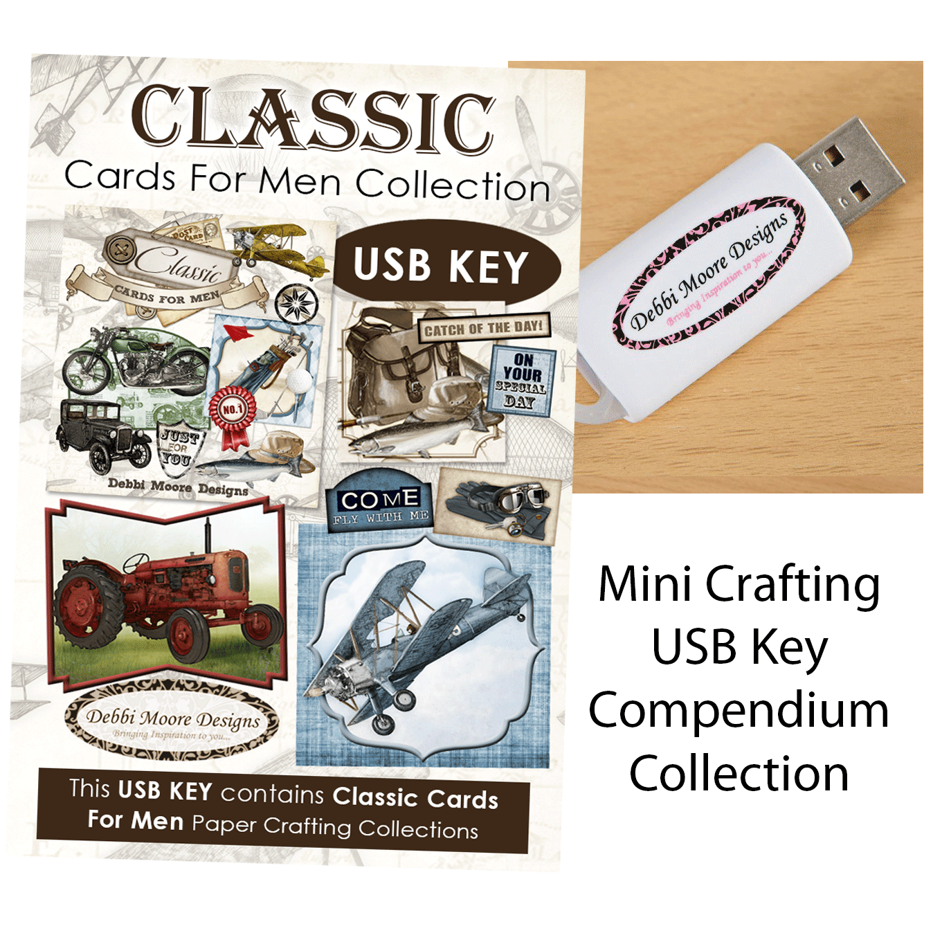 Classic Cards For Men Crafting Compendium USB Key Collection