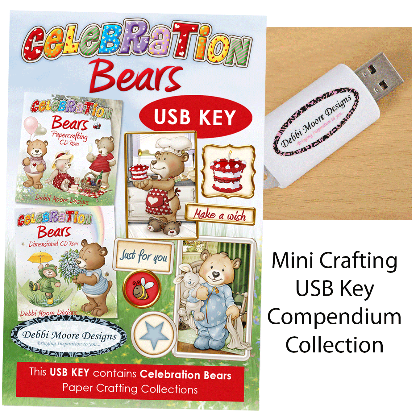 Celebration Bears Crafting Compendium USB Key Collection