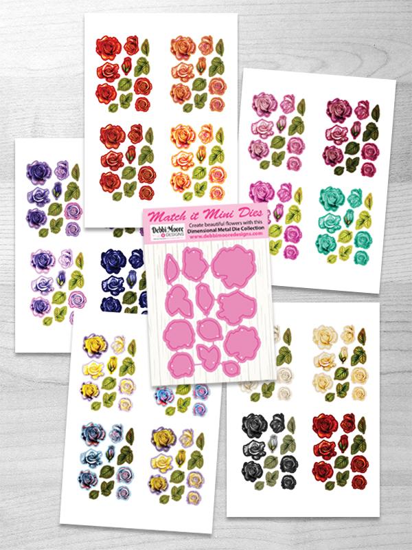 Mini Match It - Rose Die and Flower Sheets with Forever Code - DMMI139-DMMI139