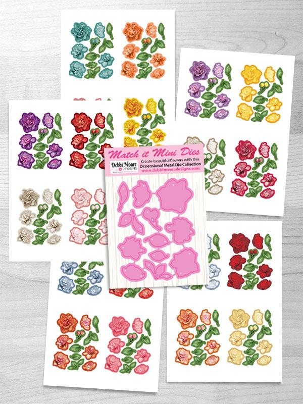 Mini Match It - Gardenia Die and Flower Sheets with Forever Code