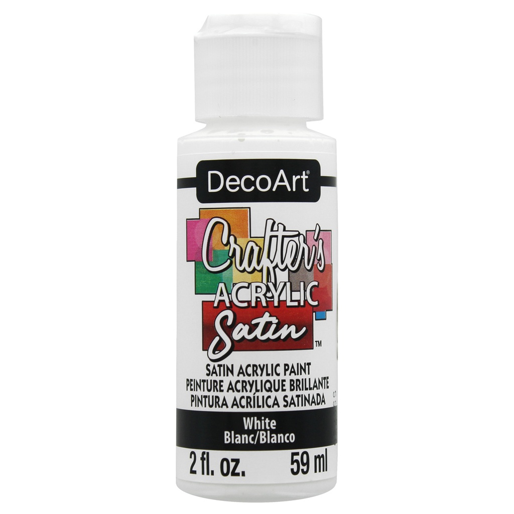 White 2oz Crafters Acrylic Satin