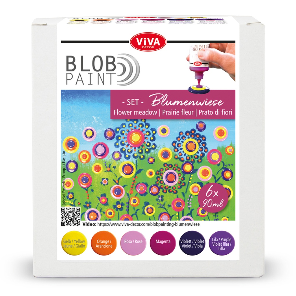 Blob Paint Kit "Flower Meadow" 6 Paints 6 x 90 ml 