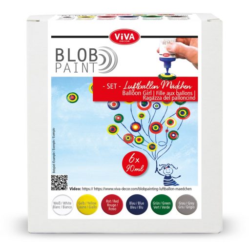 Blob Paint Kit &quot;Girl With Balloons&quot; 6 Paints 6 x 90 ml 