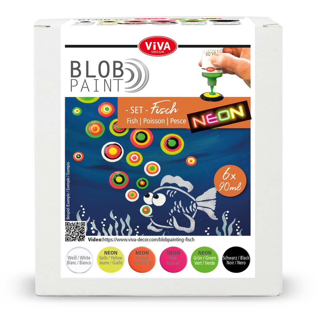Blob Paint Kit &quot;Fish&quot; 6 Paints 6 x 90 ml 