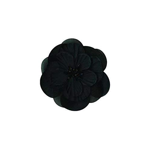 3 inch Organza Flower Black  