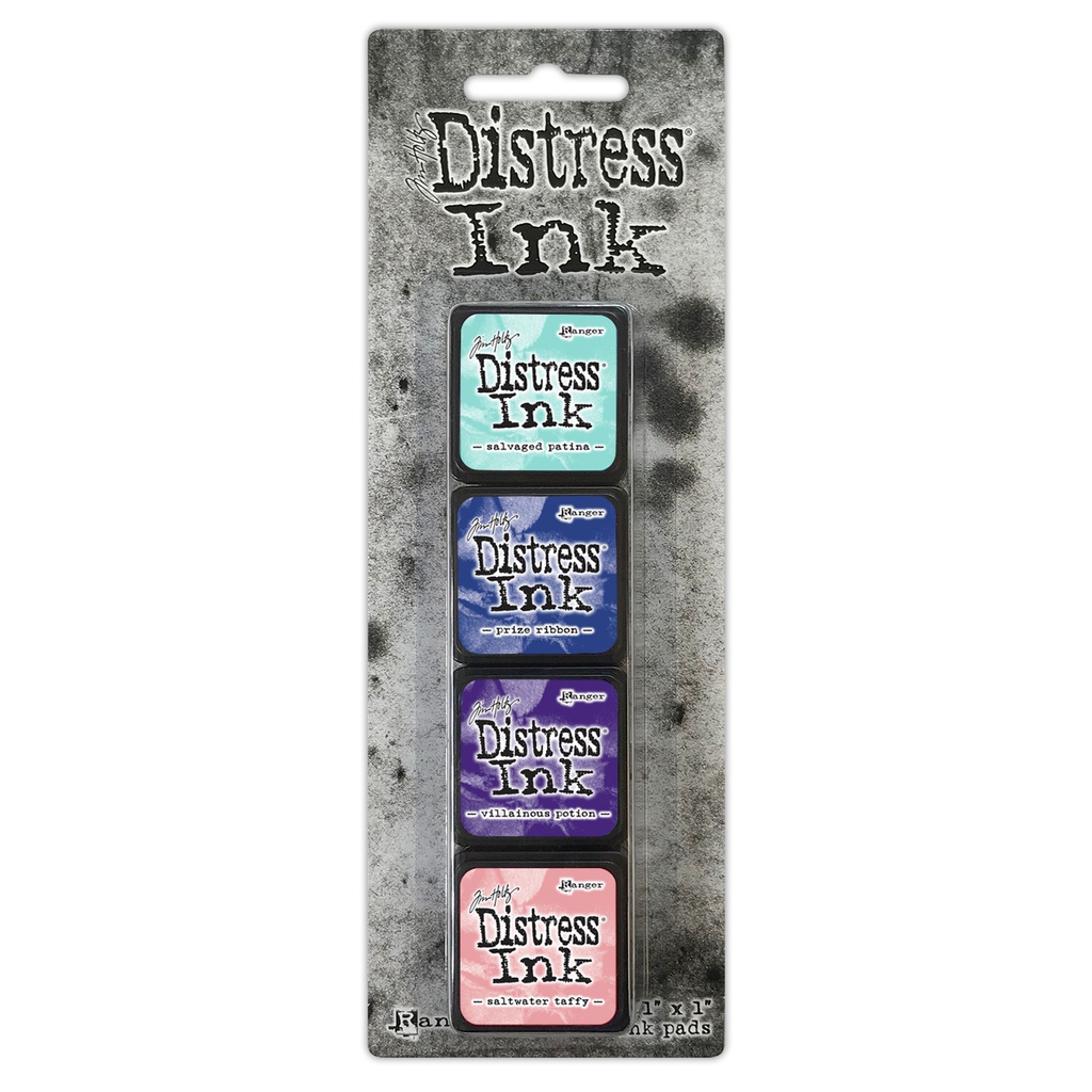 Tim Holtz® Distress Mini Ink Kit #17 (Savaged Patina/Prize Ribbon/Villainous Potion/Saltwater Taffy)