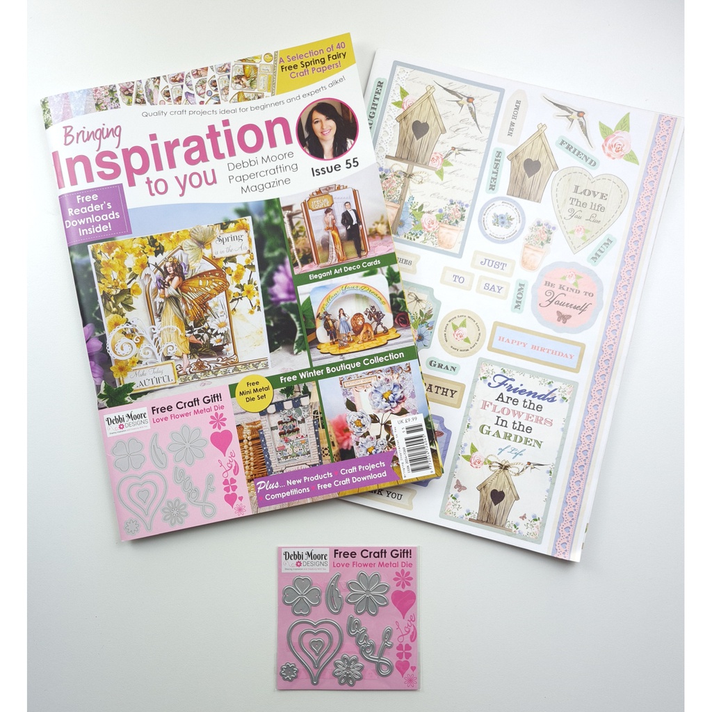 Debbi Moore Magazine Issue 55 with 40 Vintage Papers and Die Set