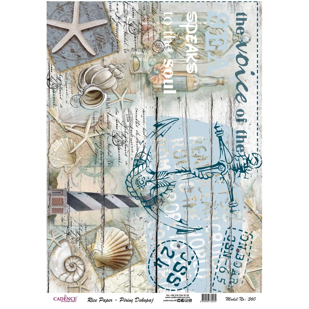 Rice Decoupage Paper - Voice of the Sea