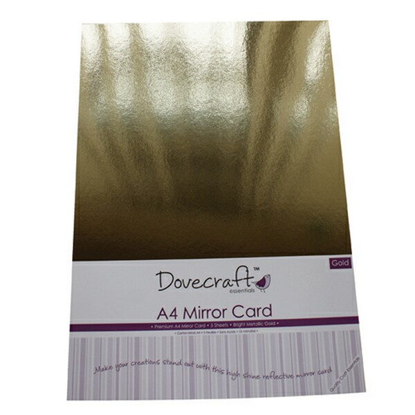 A4 Mirror Card - Gold - 5 pack