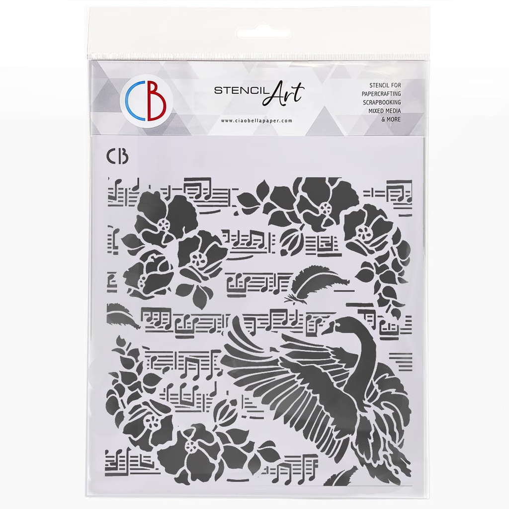 Ciao Bella Texture Stencil 8&quot; x 8&quot; - Black Swan