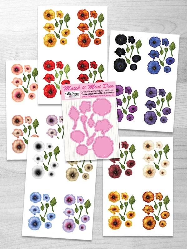 Mini Match It - Poppy Flower Die and Flower Sheets with Forever Code