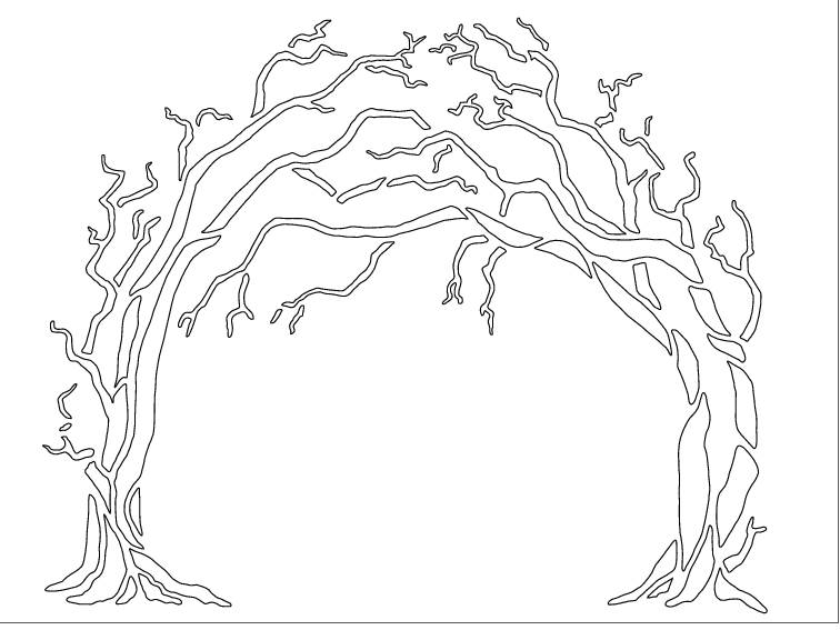 Tree Arch - 6" x 8" - MajeMask Stencil