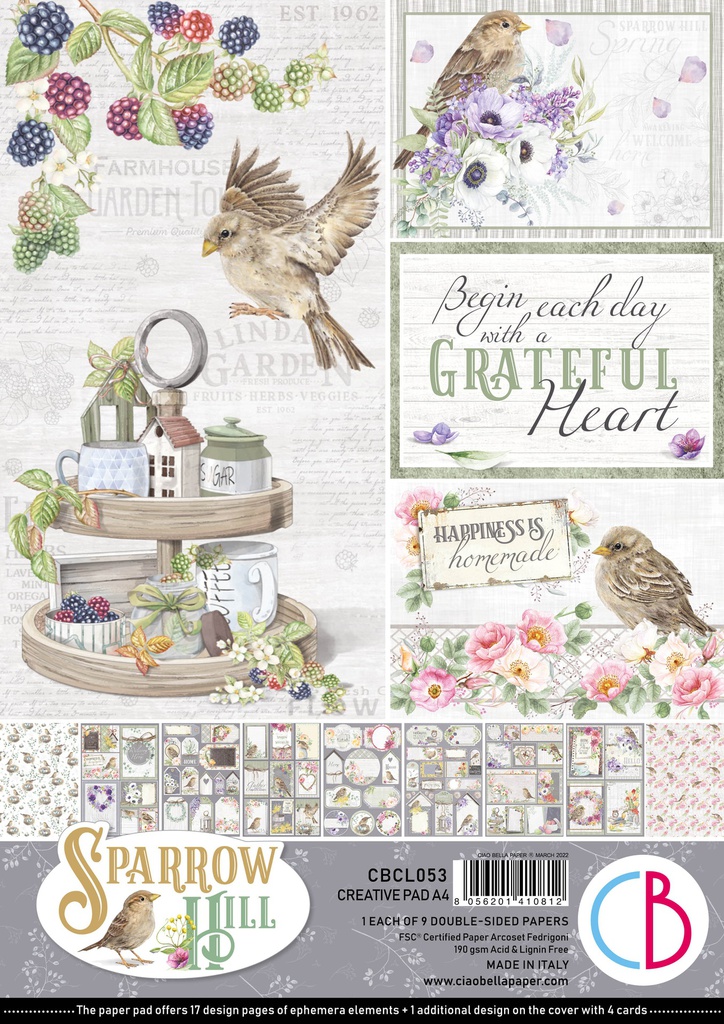 Ciao Bella Paper - Sparrow Hill - A4 Creative Pad 