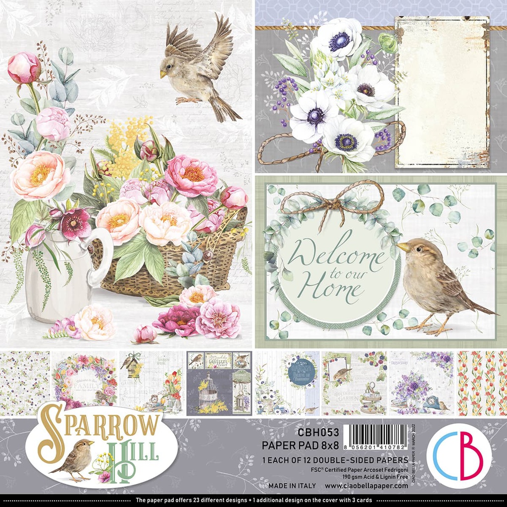 Ciao Bella Sparrow Hill Paper Pad 8"x8"