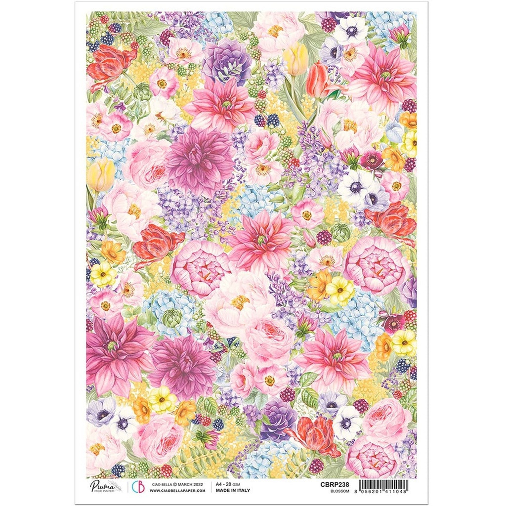 Ciao Bella Paper - Sparrow Hill Blossom A4 rice paper (SINGLE Sheet)
