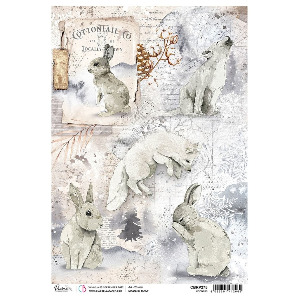 Ciao Bella Paper - Coziness A4 rice paper (SINGLE Sheet)