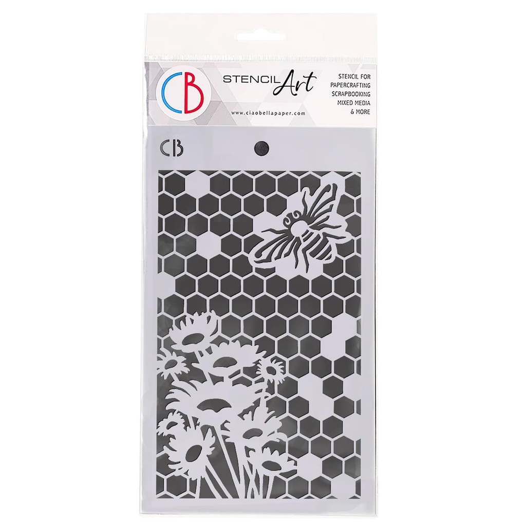Ciao Bella Texture Stencil 5" x 8" - Sparrow Hill Queen Bee