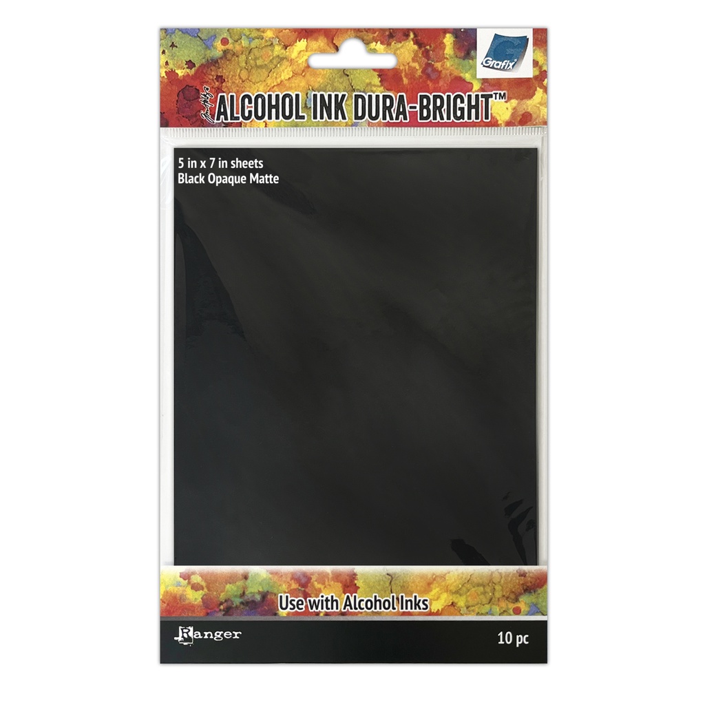 Tim Holtz Alcohol Ink Dura - Bright™ Black Opaque Matte Surface (10 Sheets, 5 x 7)