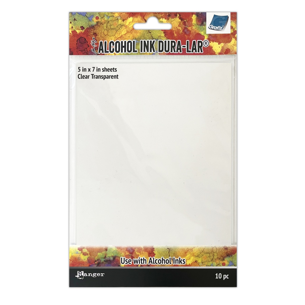 Tim Holtz Alcohol Ink Dura - Lar® Clear Transparent Surface  (10 Sheets, 5 x 7)
