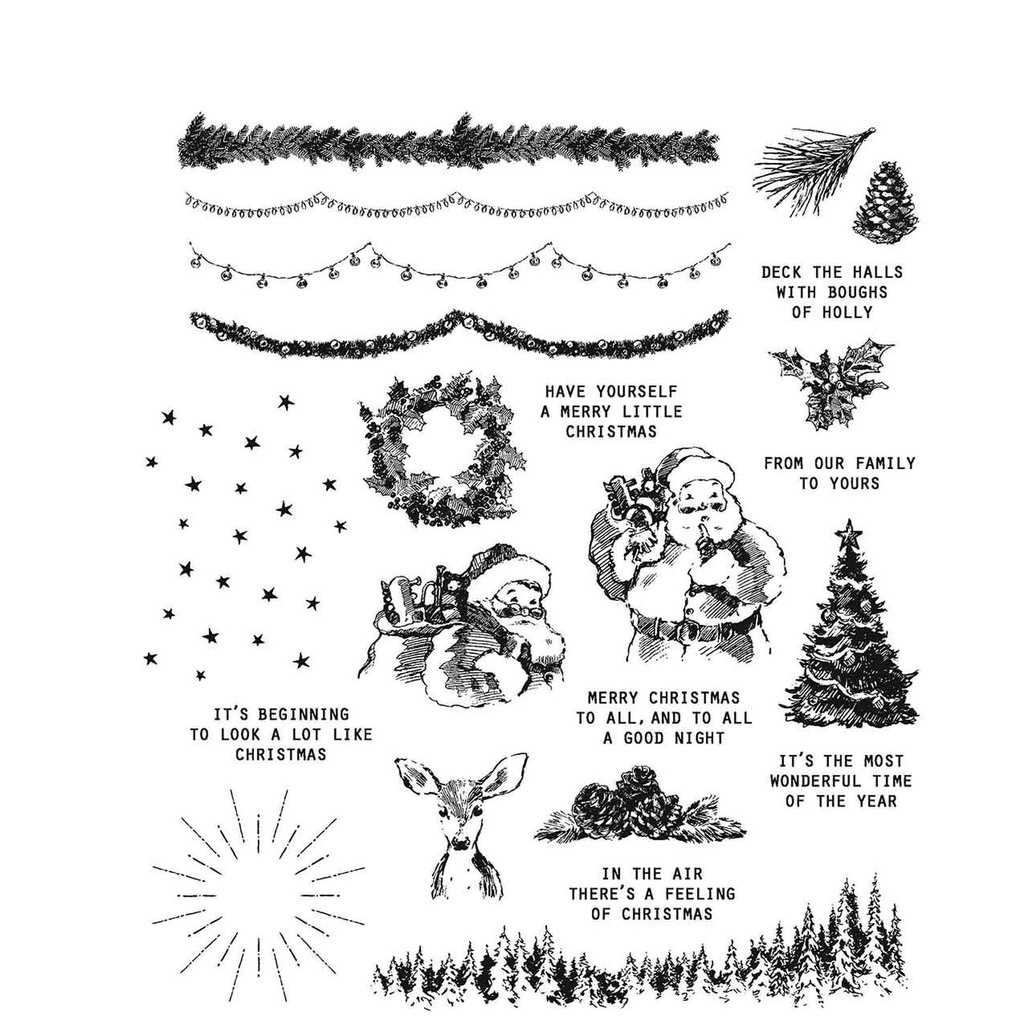 Tim Holtz - Stampers Anonymous Cling Stamps - Darling Christmas
