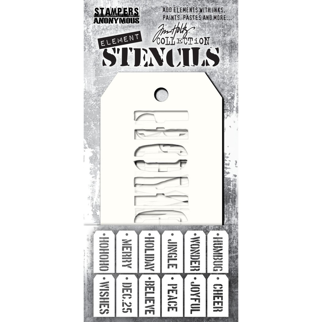 Tim Holtz - Element Stencils - Christmas (12pcs)