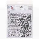 Ciao Bella Texture Stencil 8" x 8" - Spring Fresh Flowers