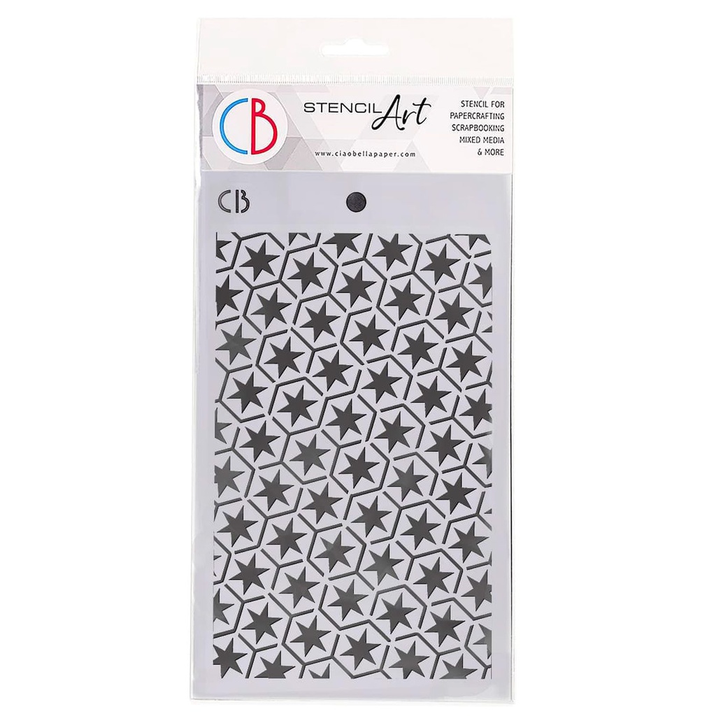 Ciao Bella Paper - Star Six 5"x8" stencil 