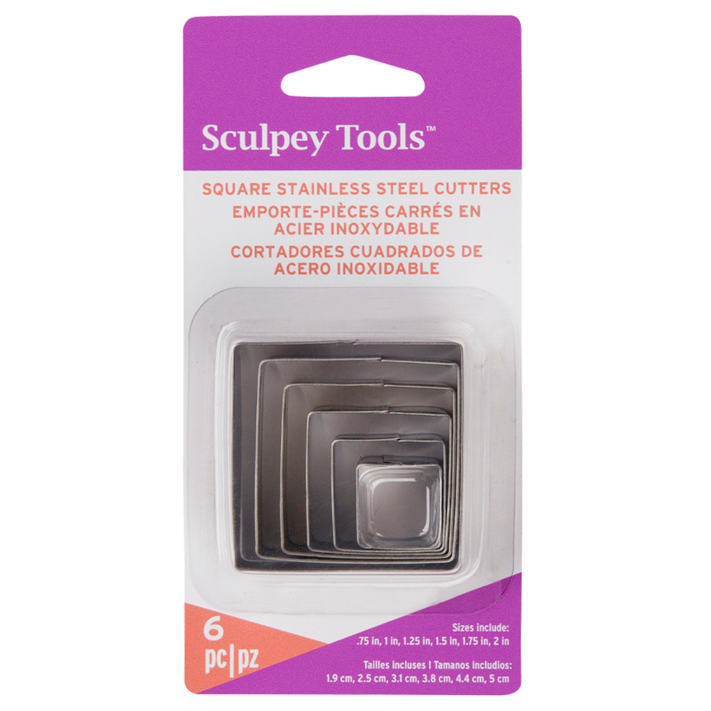 Sculpey Graduated Cutter Set: Square (6pc)