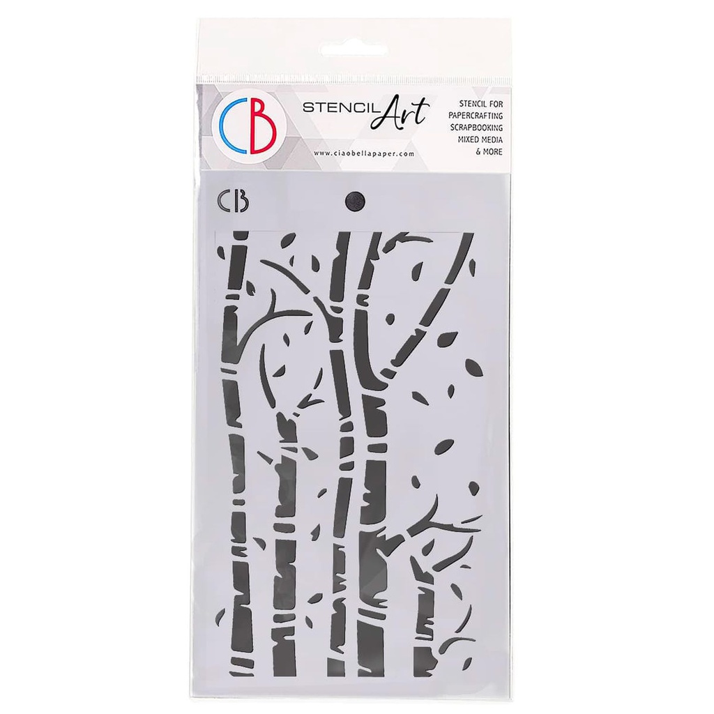 Ciao Bella Texture Stencil 5" x 8" - Birch Trees
