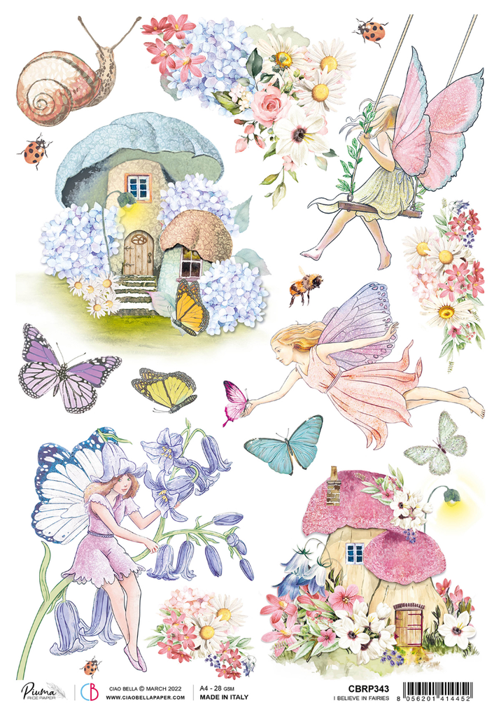 I believe in fairies - Ciao Bella Piuma Rice Paper A4 - 5 pack