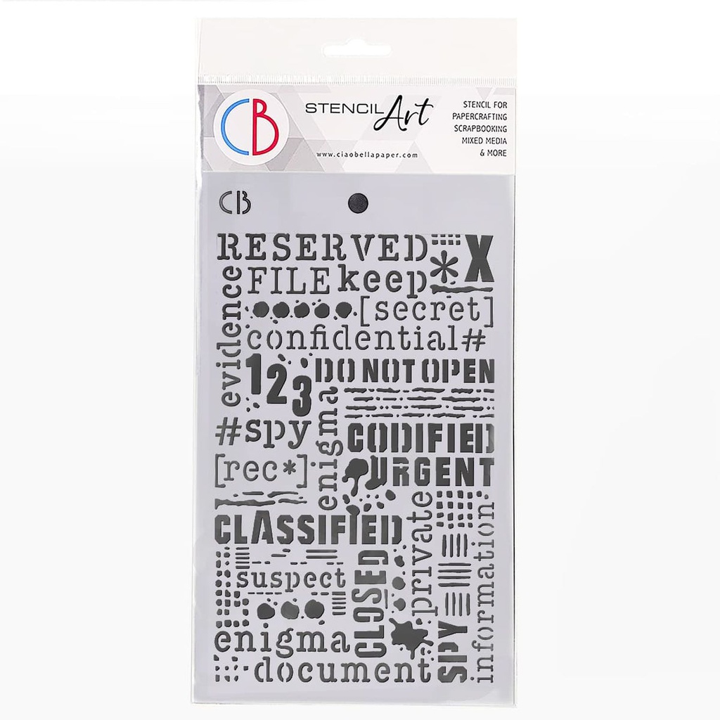 Ciao Bella Paper - Confidential 5"x8" Stencil