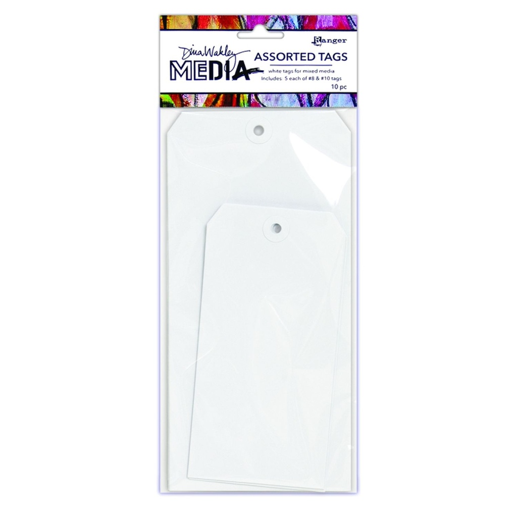 Dina Wakley MEdia White Tag Assortment - Large #8 & #10