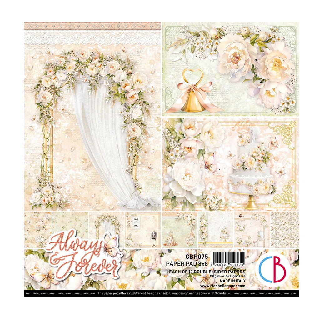 Ciao Bella Paper - Always & Forever - 8"x8" Paper Pad 