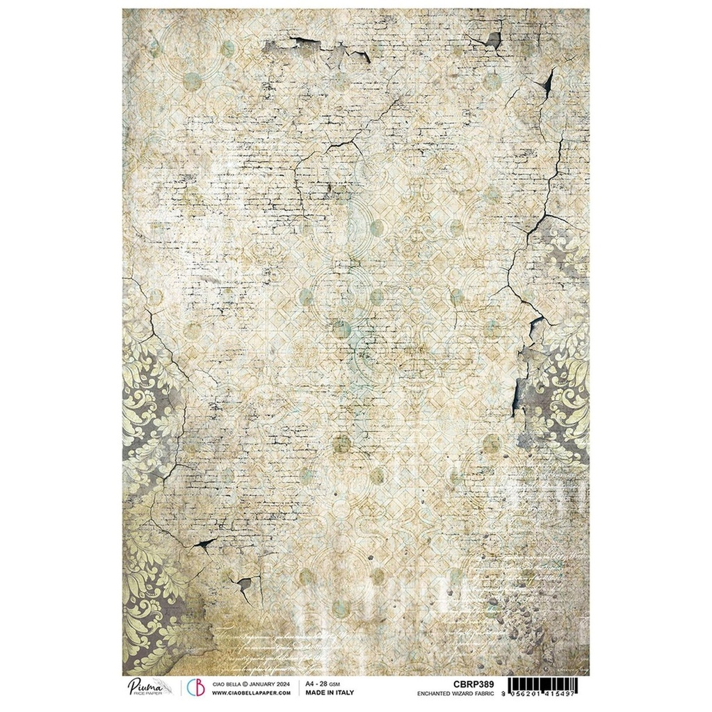 Enchanted Wizard Fabric - Ciao Bella Piuma Rice Paper A4 - Single Sheet